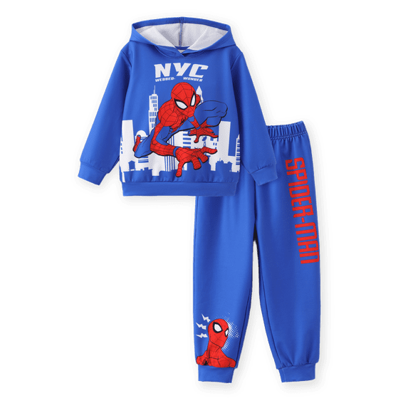 Disney Marvel Spider-Man Boys Hoodie Outfit Set Kids Clothes Set Superhero Toddler Sweatshirt & Sweatpants Set Sizes 2T-9Y