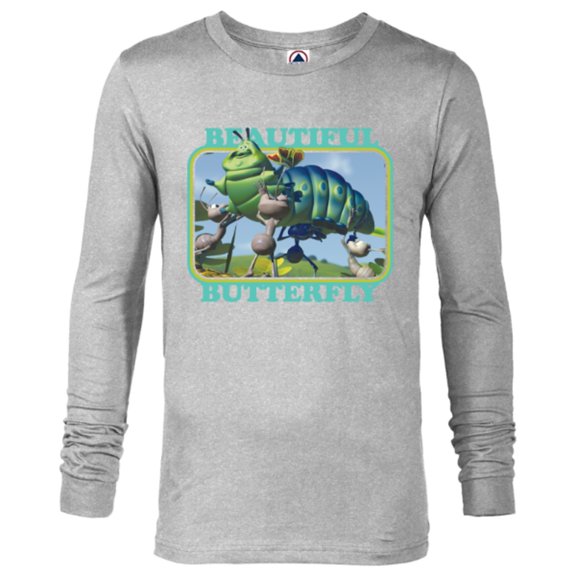 Disney PIXAR A Bug's Life Heimlich Beautiful Butterfly T-Shirt - Long Sleeve T-Shirt for Men - Customized-Athletic Heather