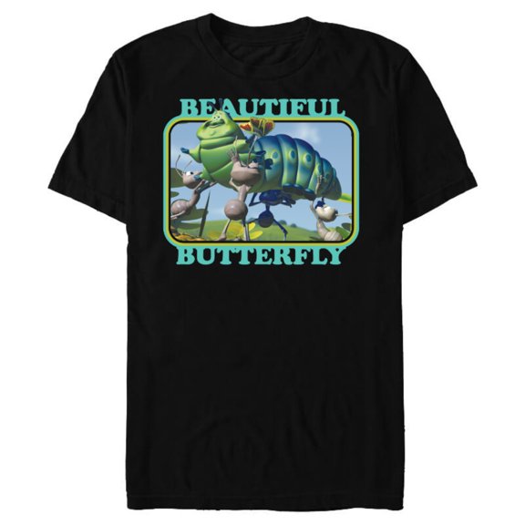 Disney PIXAR A Bug's Life Heimlich Beautiful Butterfly T-Shirt- Short Sleeve Blended T-Shirt for Adults - Customized-Black Snow Heather