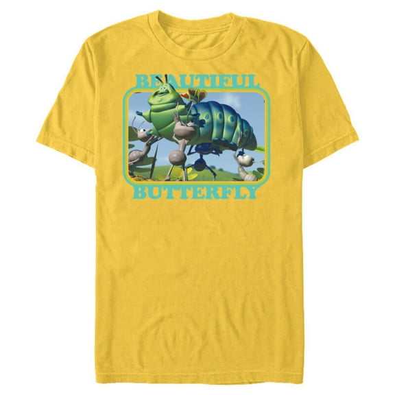 Disney PIXAR A Bug's Life Heimlich Beautiful Butterfly T-Shirt- Short Sleeve Blended T-Shirt for Adults - Customized-Putty Snow Heather