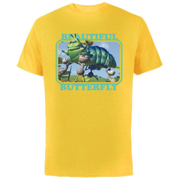 Disney PIXAR A Bug's Life Heimlich Beautiful Butterfly T-Shirt - Short Sleeve Cotton T-Shirt for Adults - Customized-Sunflower