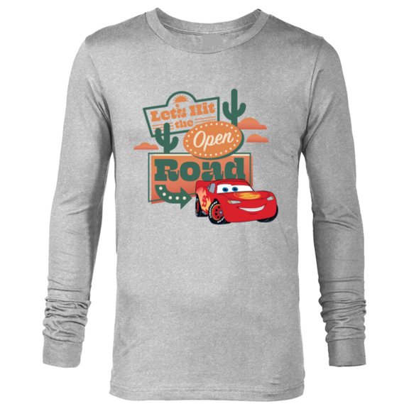 Disney PIXAR Cars Let’s Hit the Open Road - Long Sleeve T-Shirt for Men - Customized-Athletic Heather