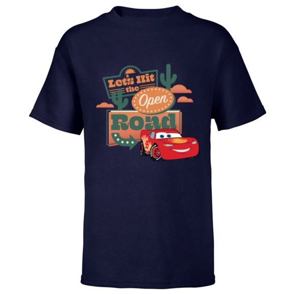 Disney PIXAR Cars Let’s Hit the Open Road - Short Sleeve T-Shirt for Kids - Customized-Navy