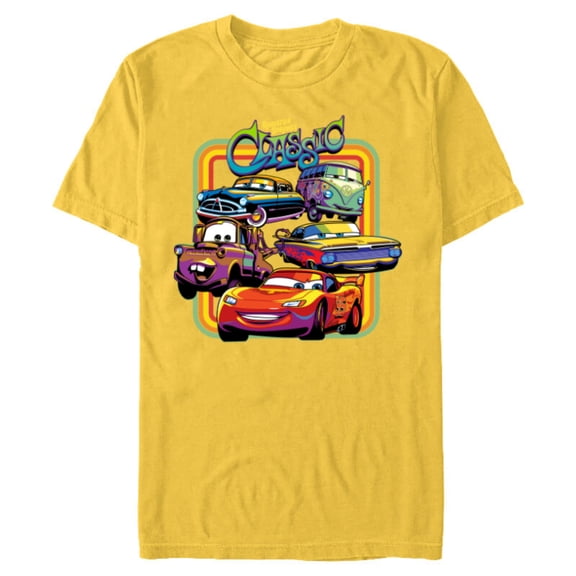 Disney PIXAR Cars Radiator Springs Classic - Short Sleeve Blended T-Shirt for Adults - Customized-Yellow