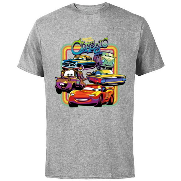 Disney PIXAR Cars Radiator Springs Classic - Short Sleeve Cotton T-Shirt for Adults - Customized-Athletic Heather