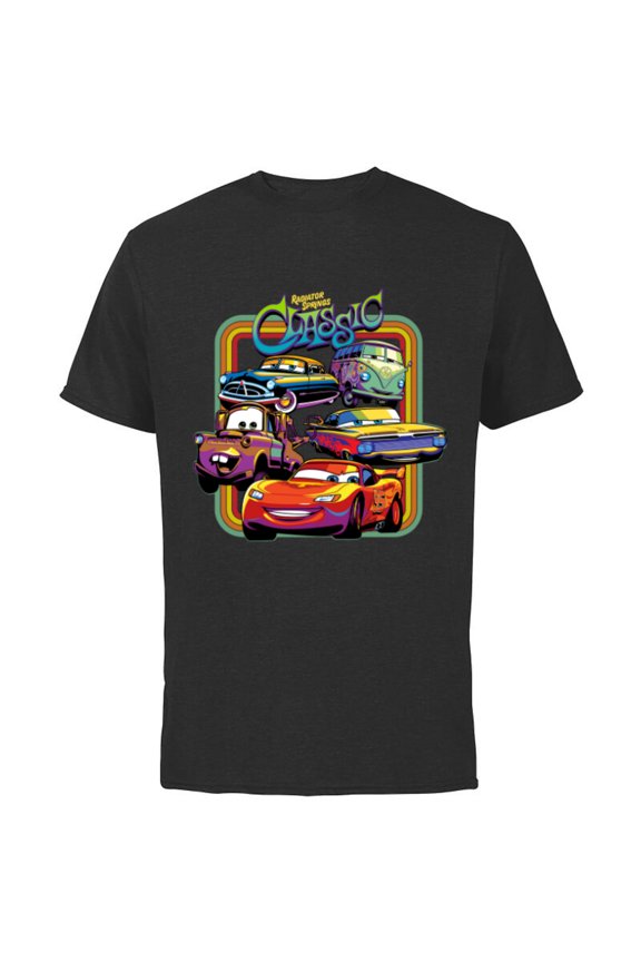Disney PIXAR Cars Radiator Springs Classic - Short Sleeve Cotton T-Shirt for Adults - Customized-Black