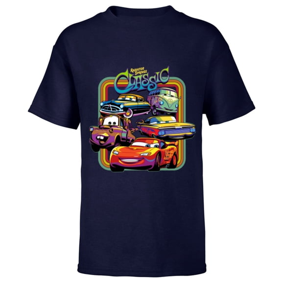 Disney PIXAR Cars Radiator Springs Classic - Short Sleeve T-Shirt for Kids - Customized-Navy