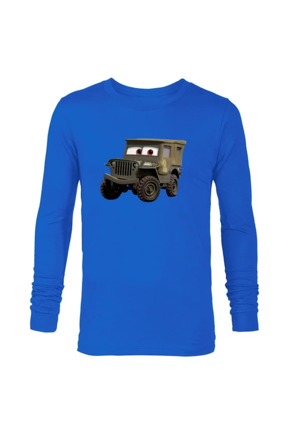 Disney PIXAR Cars Sarge 1942 Jeep Veteran’s Day - Long Sleeve T-Shirt for Men - Customized-Navy
