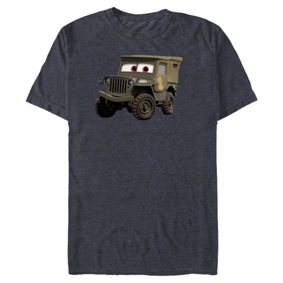 Disney PIXAR Cars Sarge 1942 Jeep Veteran’s Day - Short Sleeve Blended T-Shirt for Adults - Customized-Navy Heather