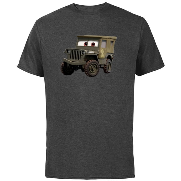 Disney PIXAR Cars Sarge 1942 Jeep Veteran’s Day - Short Sleeve Cotton T-Shirt for Adults - Customized-Charcoal