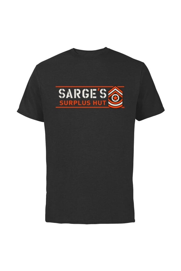 Disney PIXAR Cars Sarge’s Surplus Hut Veteran’s Day - Short Sleeve Cotton T-Shirt for Adults - Customized-Black
