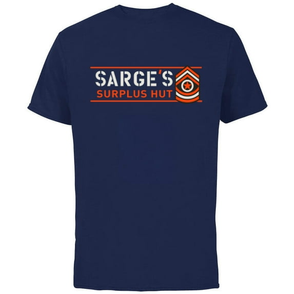 Disney PIXAR Cars Sarge’s Surplus Hut Veteran’s Day - Short Sleeve Cotton T-Shirt for Adults - Customized-Navy