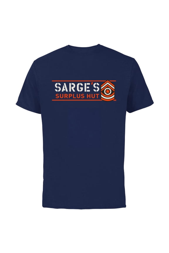 Disney PIXAR Cars Sarge’s Surplus Hut Veteran’s Day - Short Sleeve Cotton T-Shirt for Adults - Customized-Navy