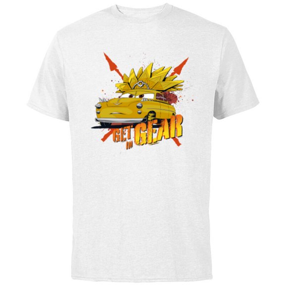 Disney PIXAR Cars on the Road Chieftess Get in Gear - Short Sleeve Cotton T-Shirt for Adults - Customized-White