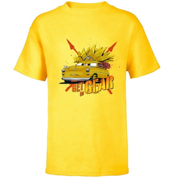 Disney PIXAR Cars on the Road Chieftess Get in Gear - Short Sleeve T-Shirt for Kids - Customized-Yellow