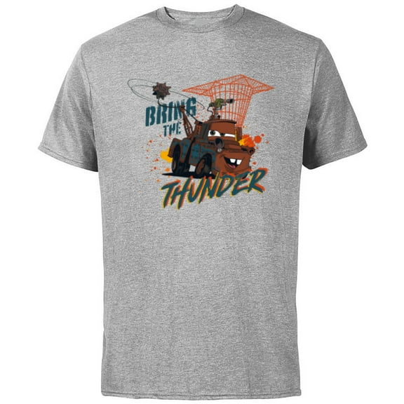 Disney PIXAR Cars on the Road Mater Bring the Thunder - Short Sleeve Cotton T-Shirt for Adults - Customized-Athletic Heather
