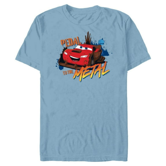Disney PIXAR Cars on the Road Pedal to the Metal - Short Sleeve Blended T-Shirt for Adults - Customized-Ocean Blue