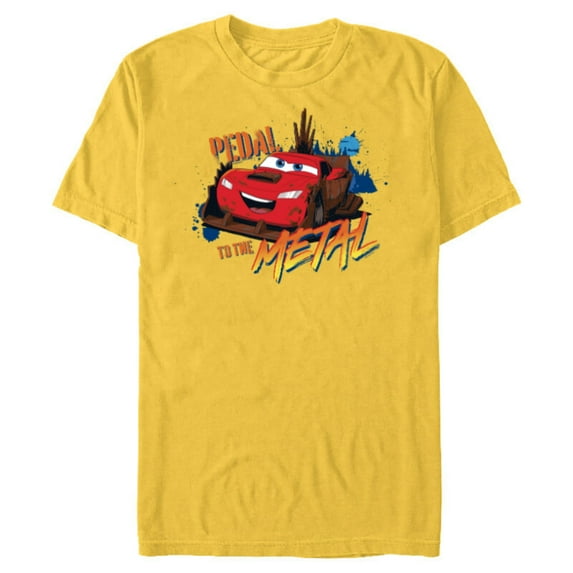 Disney PIXAR Cars on the Road Pedal to the Metal - Short Sleeve Blended T-Shirt for Adults - Customized-Yellow