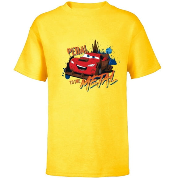 Disney PIXAR Cars on the Road Pedal to the Metal - Short Sleeve T-Shirt for Kids - Customized-Yellow