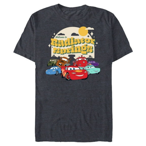 Disney PIXAR Cars on the Road Radiator Springs - Short Sleeve Blended T-Shirt for Adults - Customized-Navy Heather