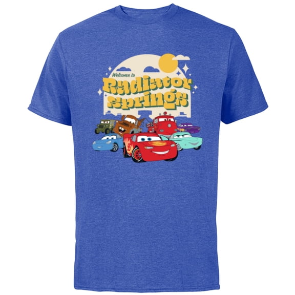 Disney PIXAR Cars on the Road Radiator Springs - Short Sleeve Cotton T-Shirt for Adults - Customized-Royal Heather