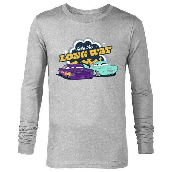 Disney PIXAR Cars on the Road Ramone & Flo - Long Sleeve T-Shirt for Men - Customized-Athletic Heather