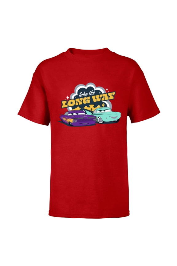 Disney PIXAR Cars on the Road Ramone & Flo - Short Sleeve T-Shirt for Kids - Customized-Red
