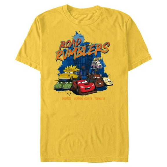 Disney PIXAR Cars on the Road Rumblers - Short Sleeve Blended T-Shirt for Adults - Customized-Yellow
