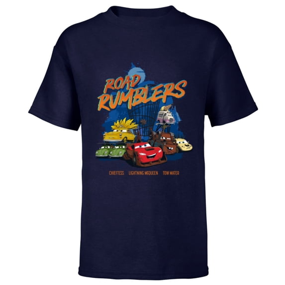 Disney PIXAR Cars on the Road Rumblers - Short Sleeve T-Shirt for Kids - Customized-Navy