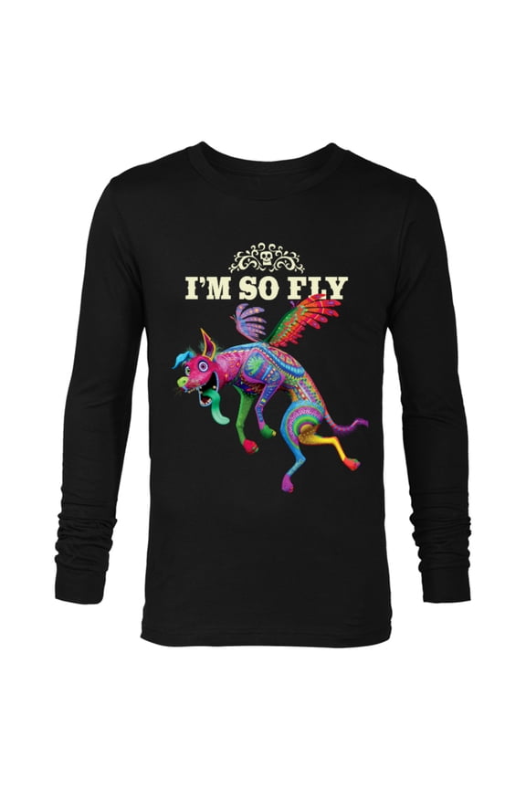 Disney PIXAR Coco Dante I'm So Fly T-Shirt - Long Sleeve T-Shirt for Men - Customized-Black