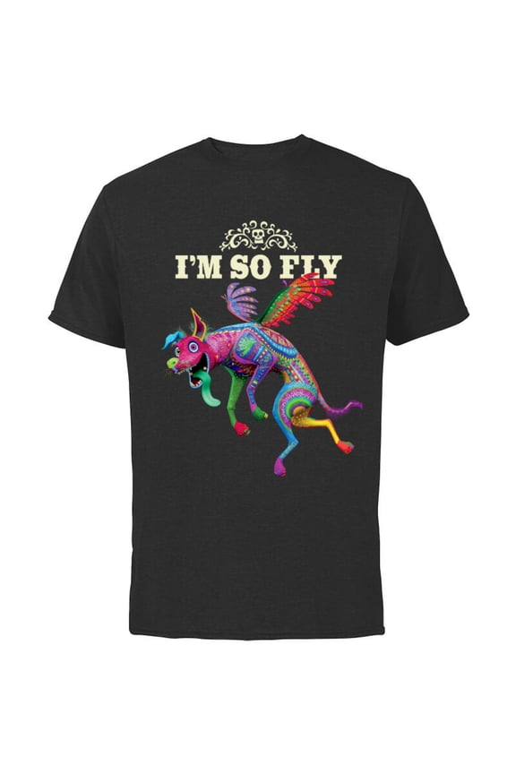 Disney PIXAR Coco Dante I'm So Fly T-Shirt - Short Sleeve Cotton T-Shirt for Adults - Customized-Black