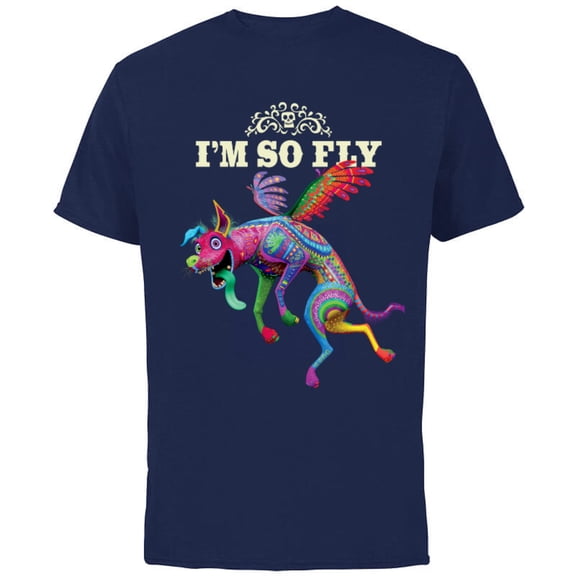 Disney PIXAR Coco Dante I'm So Fly T-Shirt - Short Sleeve Cotton T-Shirt for Adults - Customized-Navy