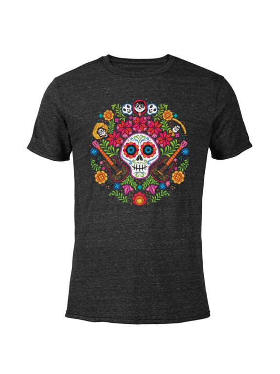 Disney PIXAR Coco Land of the Dead - Short Sleeve Blended T-Shirt for Adults - Customized-Black