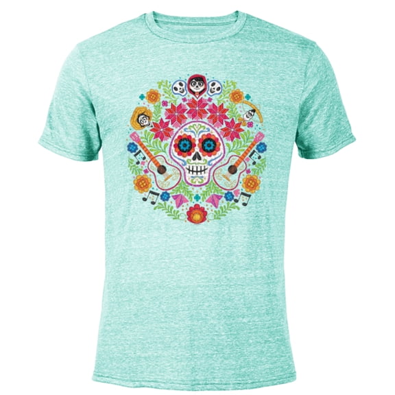 Disney PIXAR Coco Land of the Dead - Short Sleeve Blended T-Shirt for Adults - Customized-Ocean Blue