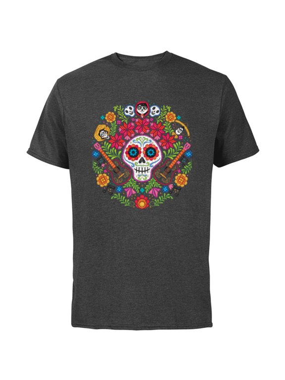 Disney PIXAR Coco Land of the Dead - Short Sleeve Cotton T-Shirt for Adults - Customized-Charcoal