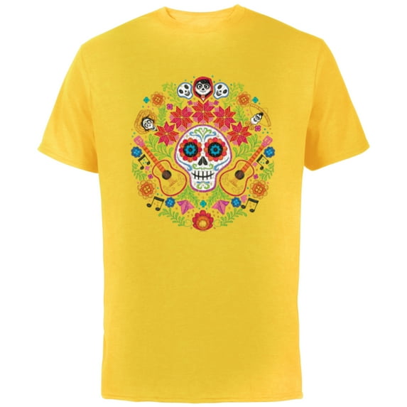 Disney PIXAR Coco Land of the Dead - Short Sleeve Cotton T-Shirt for Adults - Customized-Yellow