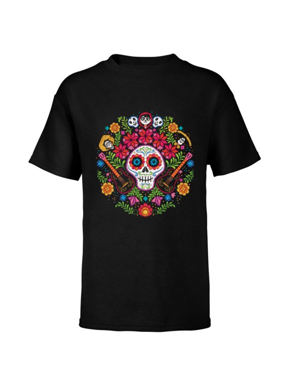 Disney PIXAR Coco Land of the Dead - Short Sleeve T-Shirt for Kids - Customized-Black