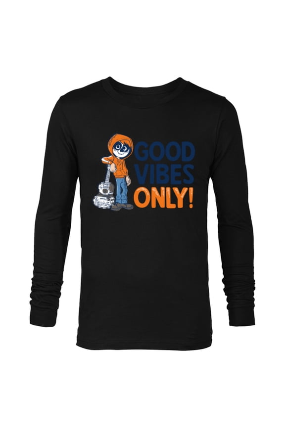 Disney PIXAR Coco Miguel Good Vibes Only - Long Sleeve T-Shirt for Men - Customized-Black