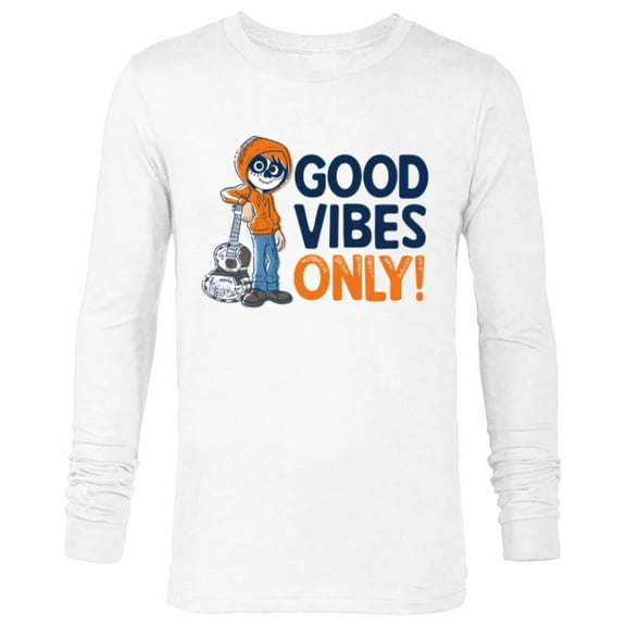 Disney PIXAR Coco Miguel Good Vibes Only - Long Sleeve T-Shirt for Men - Customized-White