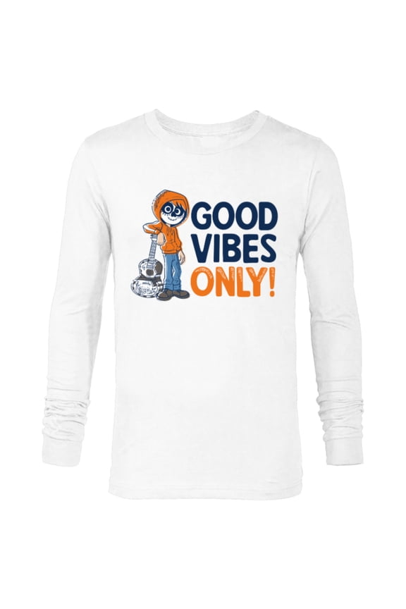Disney PIXAR Coco Miguel Good Vibes Only - Long Sleeve T-Shirt for Men - Customized-White