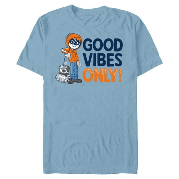 Disney PIXAR Coco Miguel Good Vibes Only - Short Sleeve Blended T-Shirt for Adults - Customized-Ocean Blue