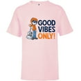 thumbnail image 1 of Disney PIXAR Coco Miguel Good Vibes Only - Short Sleeve T-Shirt for Kids - Customized-Soft Pink, 1 of 5