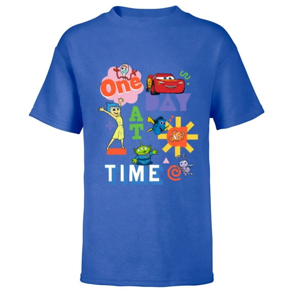 Disney PIXAR Feelin’ Fine One Day At A Time - Short Sleeve T-Shirt for Kids - Customized-Royal