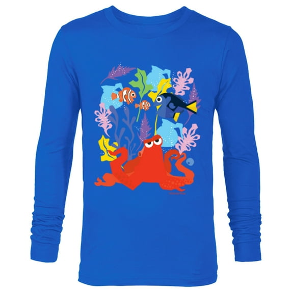 Disney PIXAR Finding Dory Nemo, Marlin & Hank - Long Sleeve T-Shirt for Men - Customized-Navy