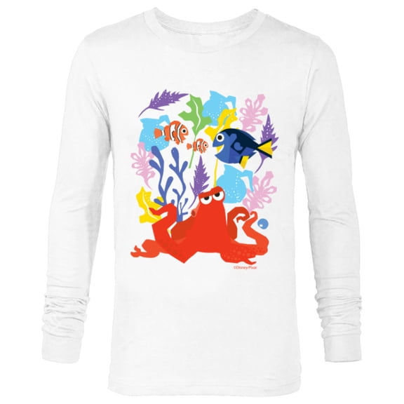 Disney PIXAR Finding Dory Nemo, Marlin & Hank - Long Sleeve T-Shirt for Men - Customized-White