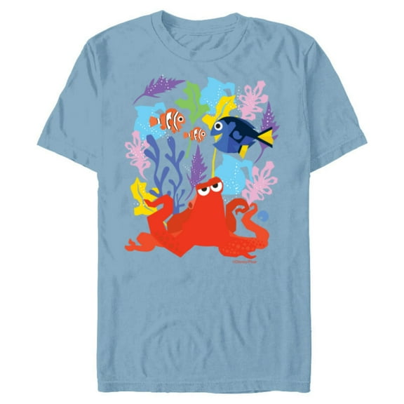 Disney PIXAR Finding Dory Nemo, Marlin & Hank - Short Sleeve Blended T-Shirt for Adults - Customized-Ocean Blue