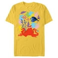 thumbnail image 1 of Disney PIXAR Finding Dory Nemo, Marlin & Hank - Short Sleeve Blended T-Shirt for Adults - Customized-Yellow, 1 of 5
