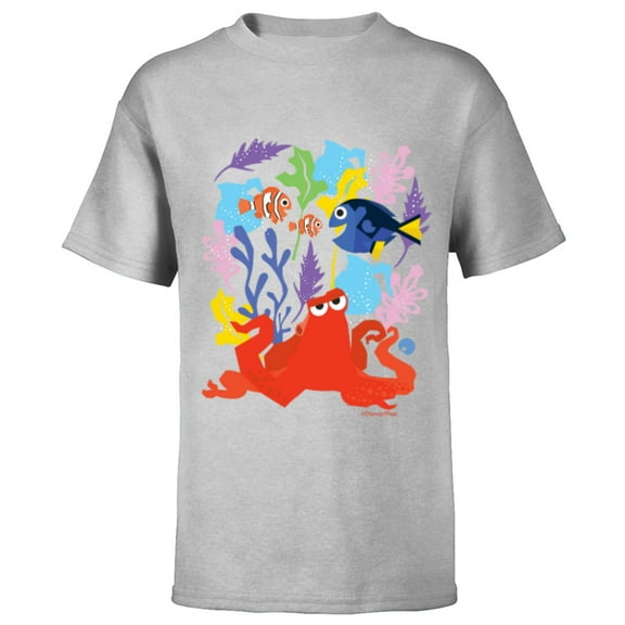 Disney PIXAR Finding Dory Nemo, Marlin & Hank - Short Sleeve T-Shirt for Kids - Customized-Athletic Heather