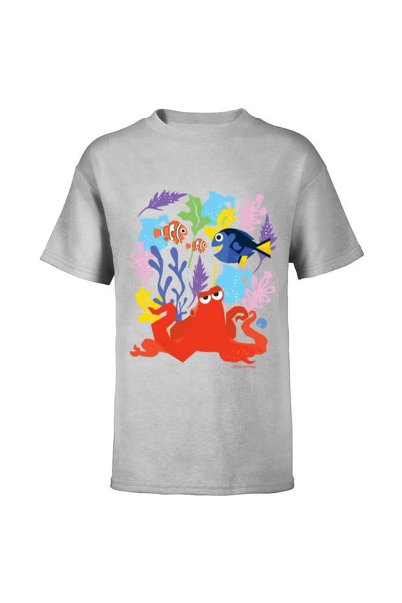Disney PIXAR Finding Dory Nemo, Marlin & Hank - Short Sleeve T-Shirt for Kids - Customized-Athletic Heather
