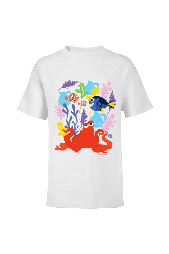 Disney PIXAR Finding Dory Nemo, Marlin & Hank - Short Sleeve T-Shirt for Kids - Customized-White